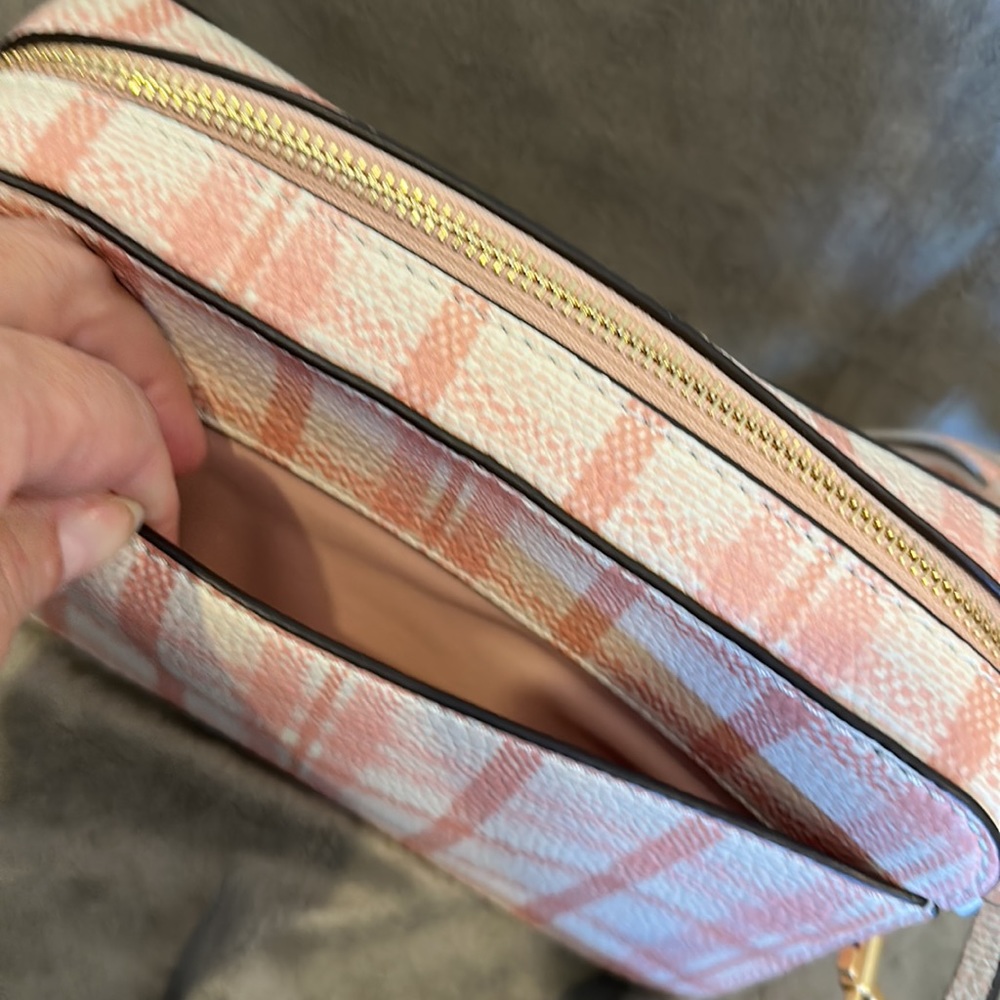 NWT Tory Burch blush plaid crossbody - Picture 5 of 11